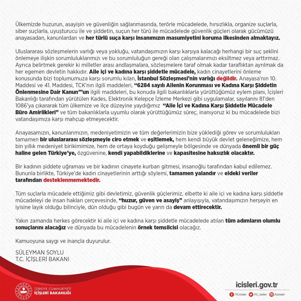 Süleyman Soylu: Uluslararası sözleşmelerin yokluğu çalışmalarımızı eksiltmez