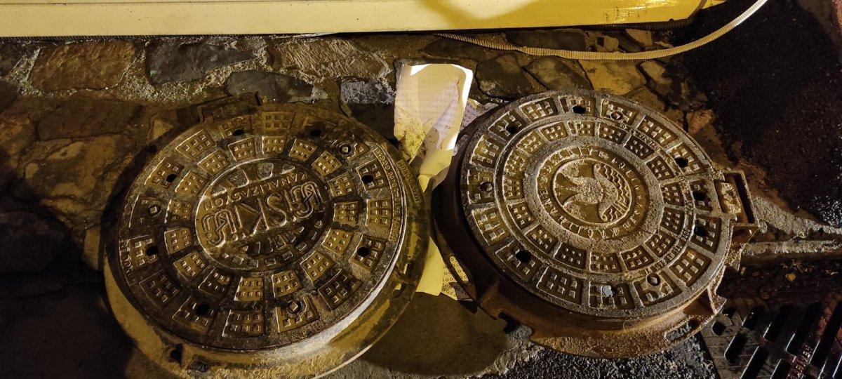 Sarıyer’de mazgal kapağı hırsızları polisten kaçamadı