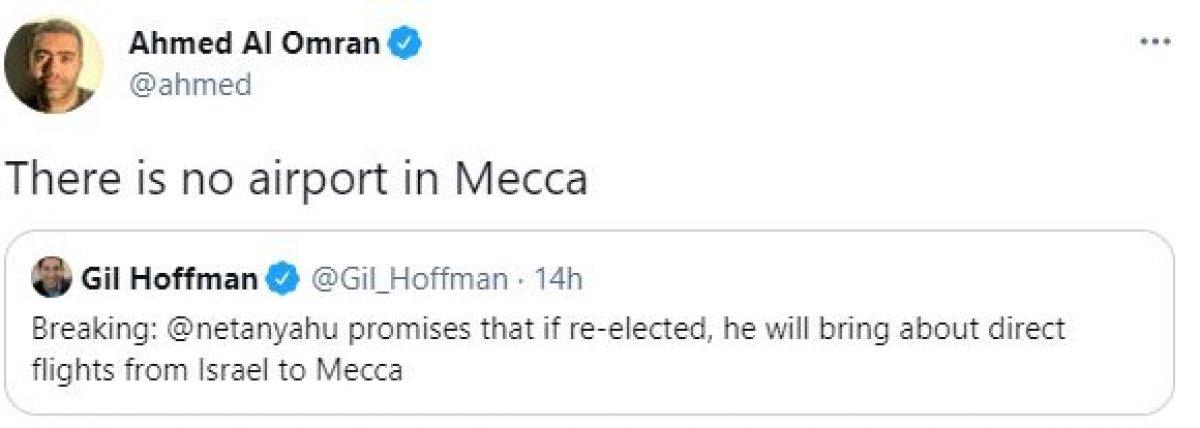 Binyamin Netanyahu: Tel Aviv'den Mekke'ye uçuşları hayata geçireceğim