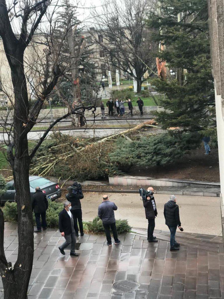 TBMM bahçesine yıldırım düştü