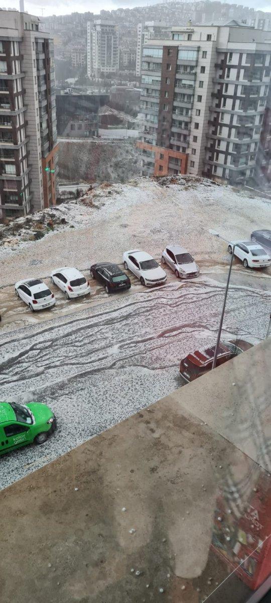 Ankara'da aniden bastıran dolu, şehri etkisi altına aldı