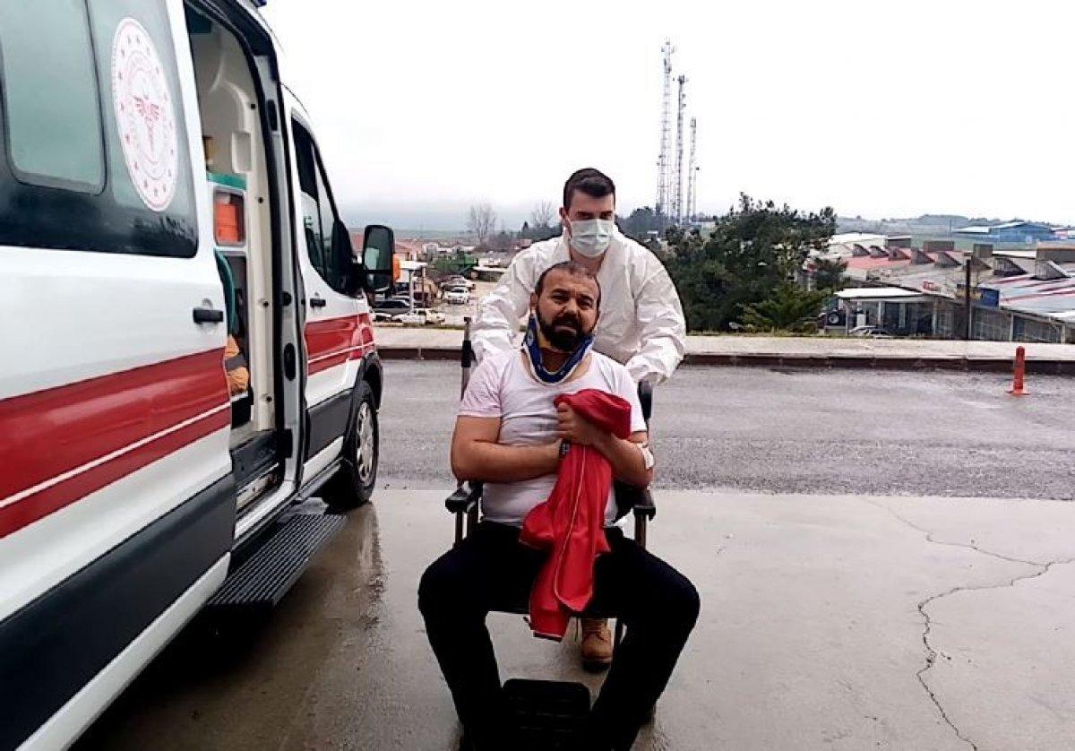 Tekirdağ'da su birikintisine kapılan araç taklalar attı