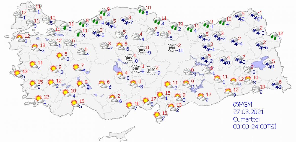 Türkiye yağışlı havanın etkisine girdi