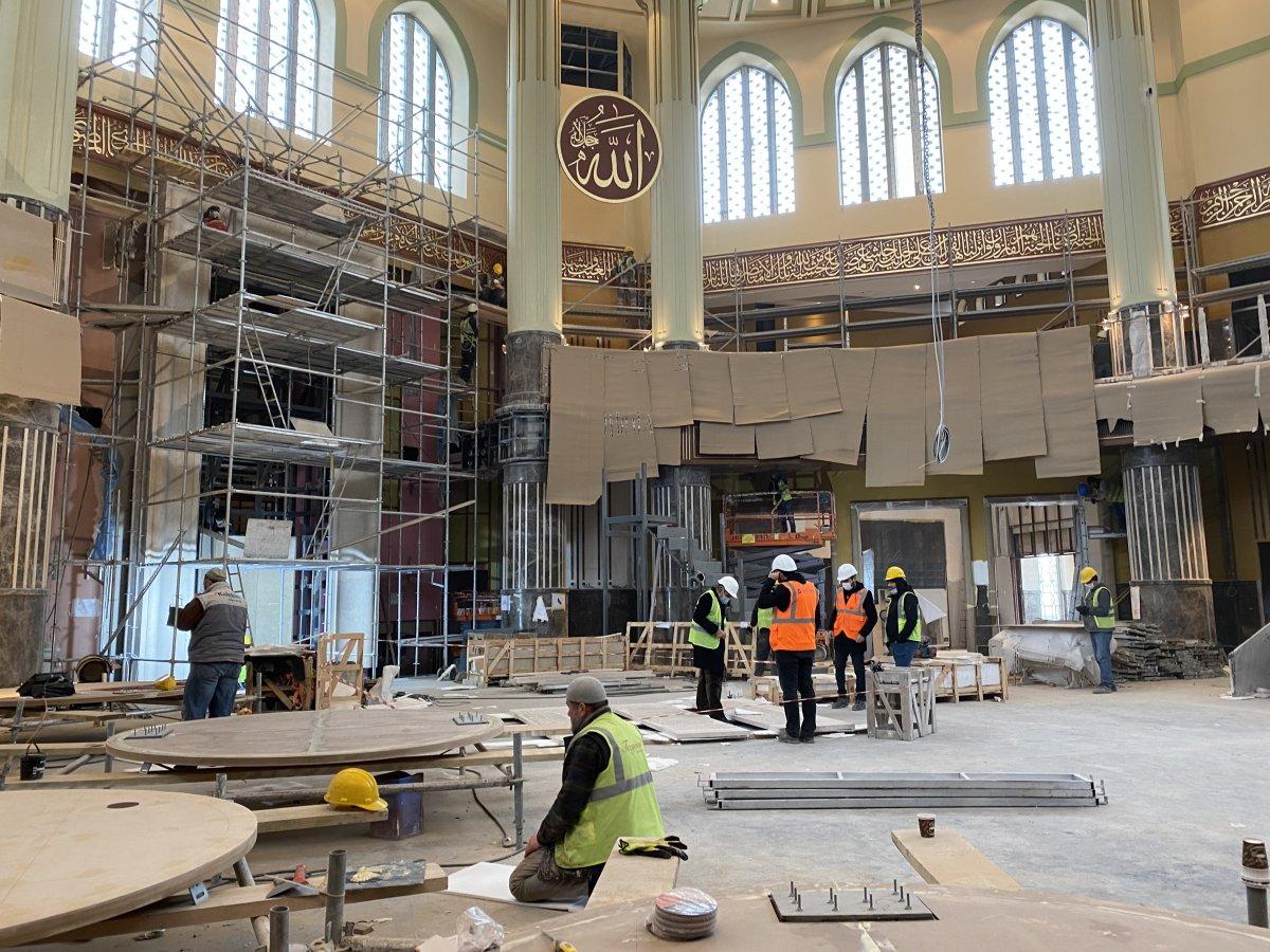 Taksim Camii'nin içi ilk kez görüntülendi