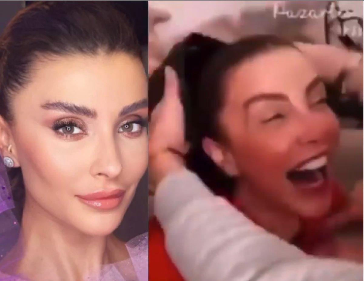 Özge Ulusoy'un kafasına çöp poşeti geçirdiler