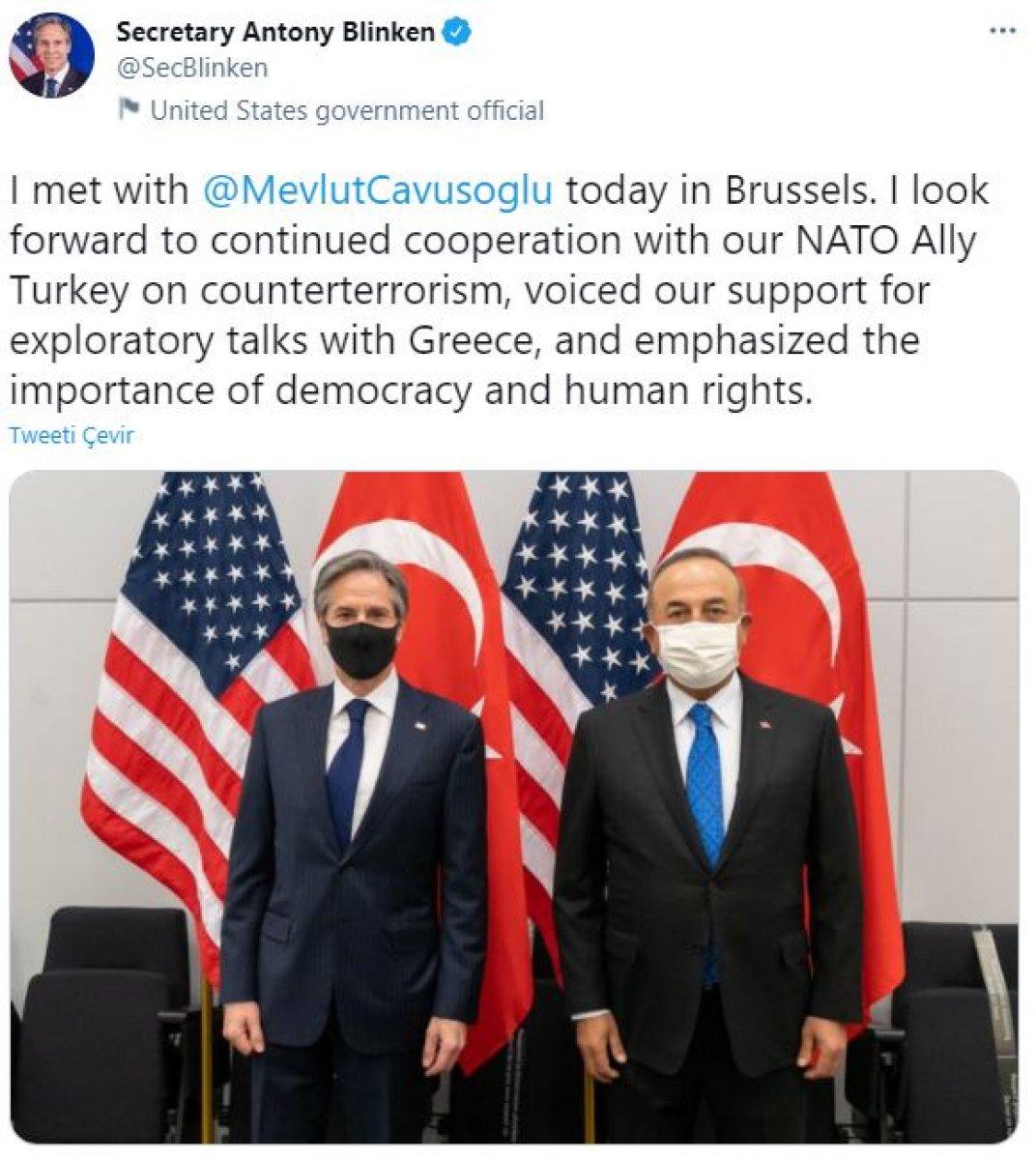 Antony Blinken'dan, Türkiye'yle terörle mücadelede iş birliğine vurgu