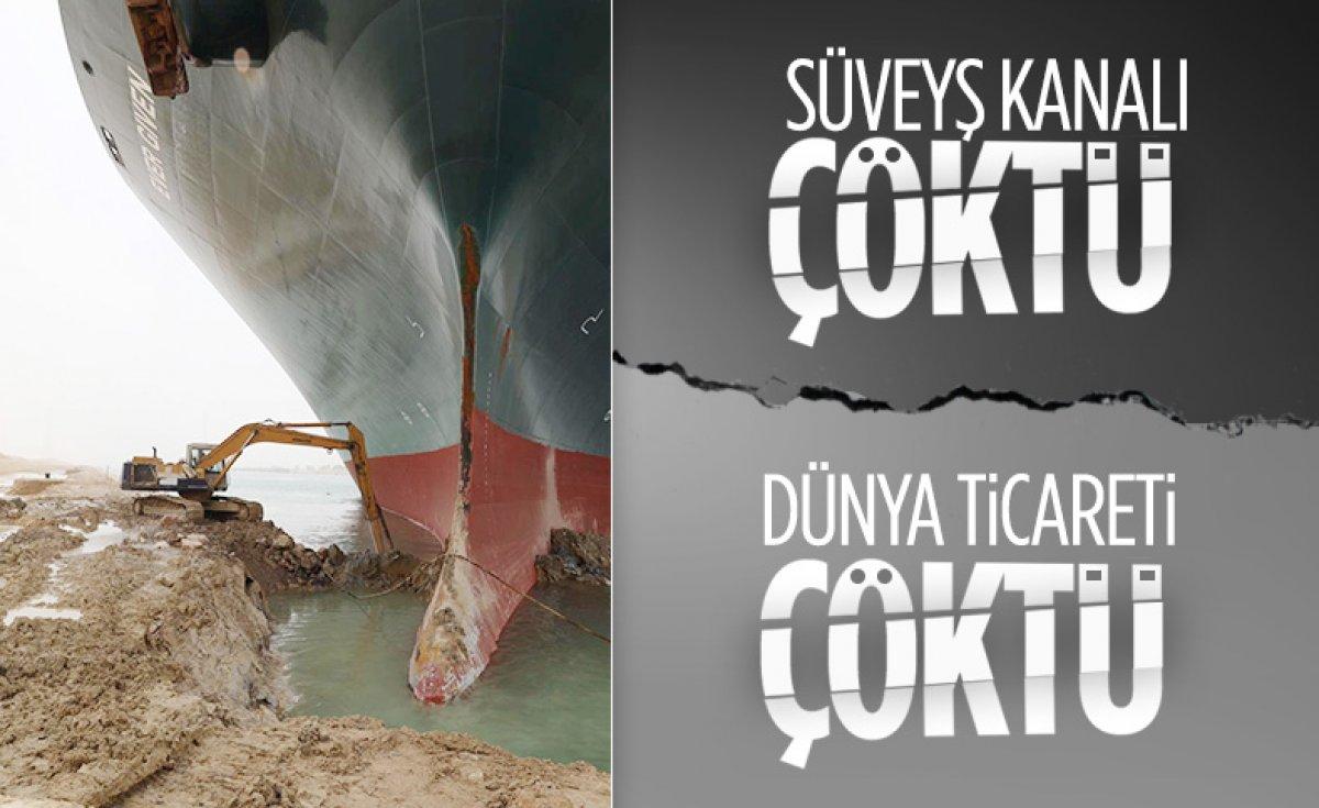 Süveyş Kanalı'na oturan geminin sahibi özür diledi