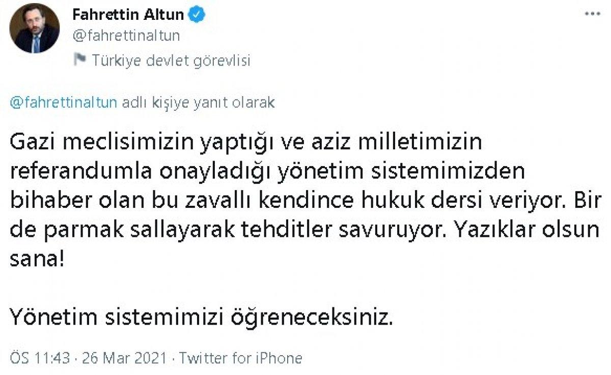 Altun'dan CHP'li Özel'e İstanbul Sözleşmesi yanıtı