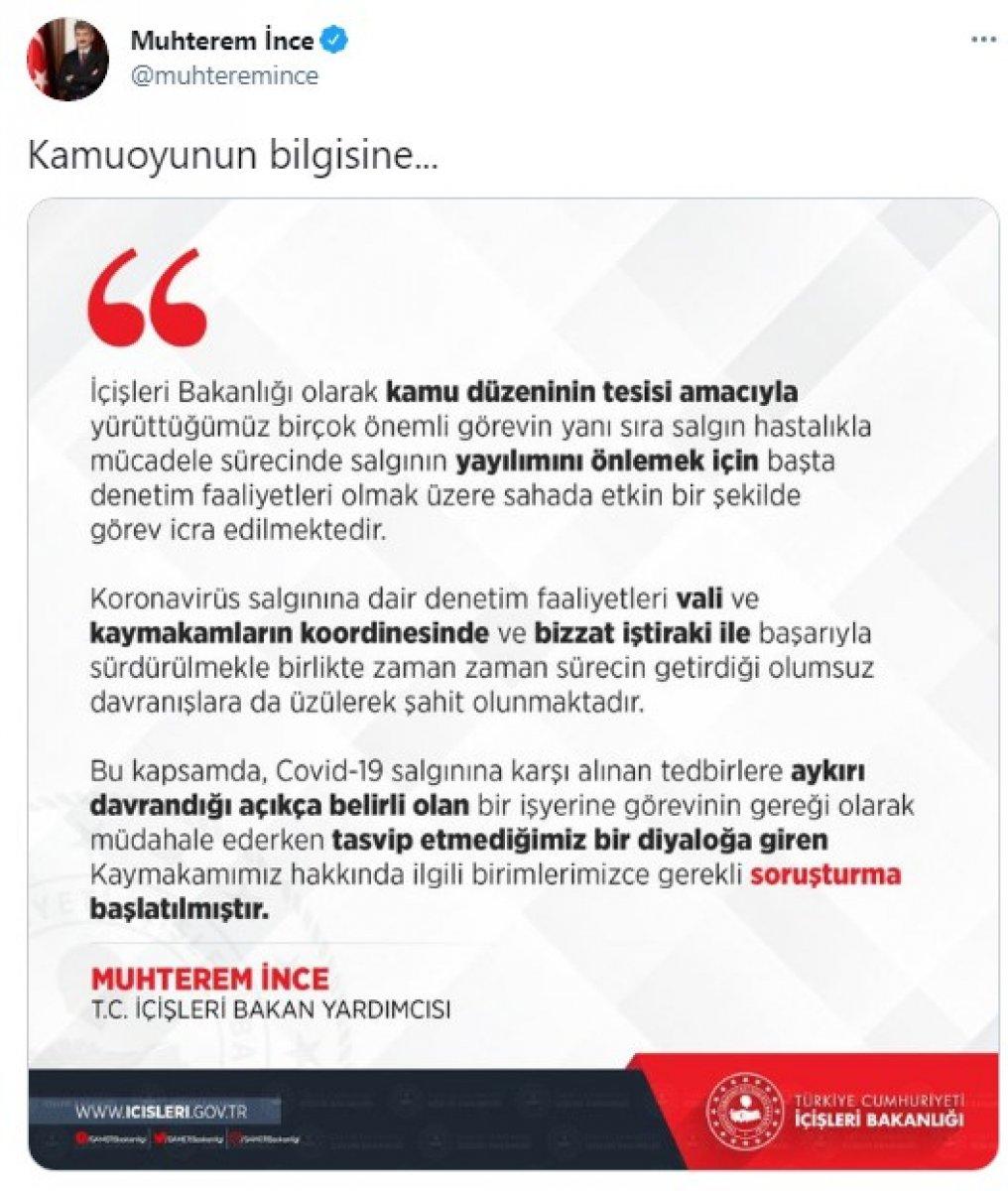 Vatandaşları azarlayan Çerkezköy Kaymakamı'na soruşturma