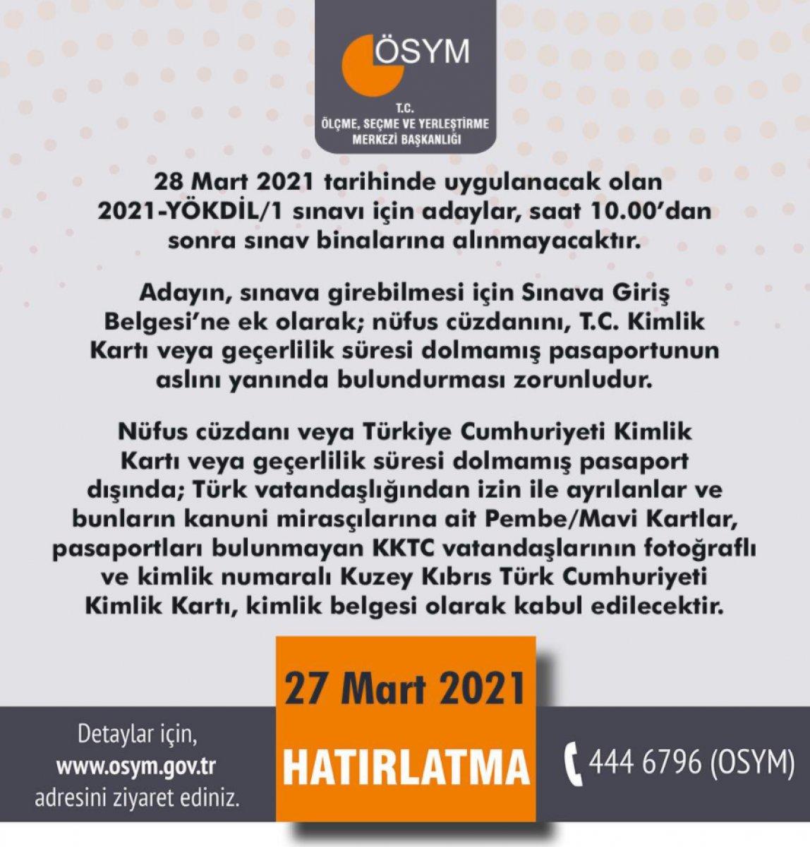 YÖKDİL sınavı için geri sayım