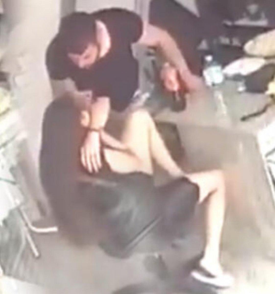 Marmaris’te kadına şiddet kamerada