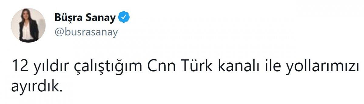 Büşra Sanay, CNN Türk ile yollarını ayırdı