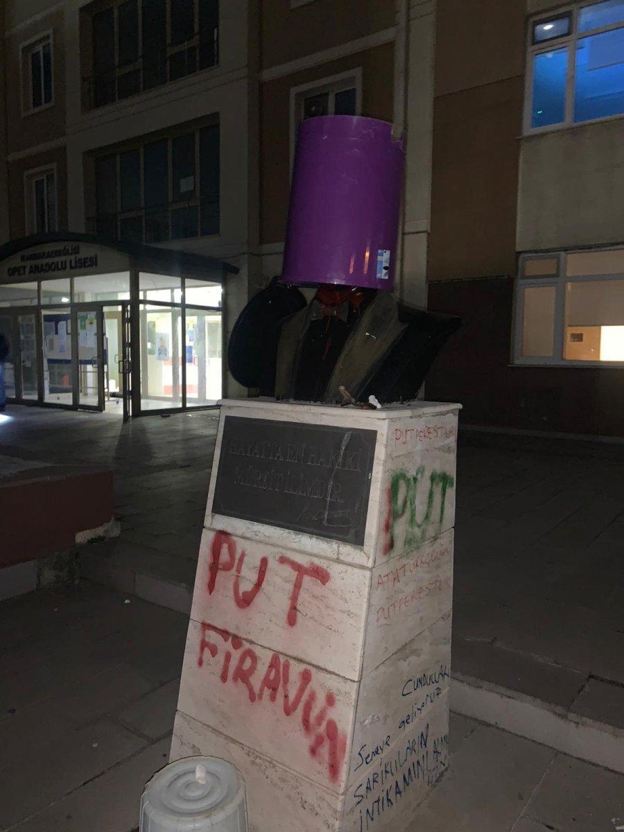 Tekirdağ'da Atatürk heykellerini boyayan saldırgan yakalandı