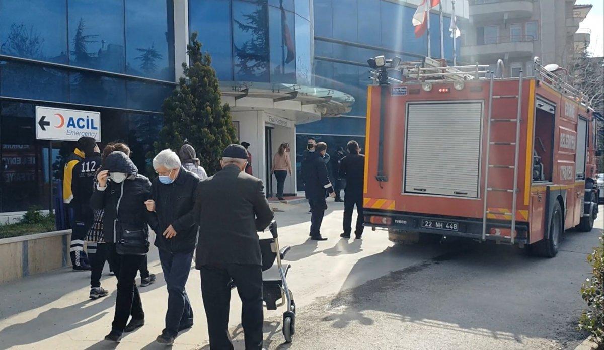 Edirne’de hastane içindeki cihazdan yangın çıktı