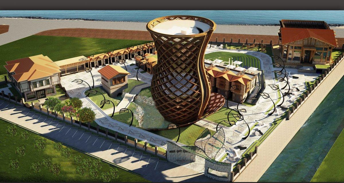 Dünyanın en büyük çay bardağı Rize'de yükseliyor