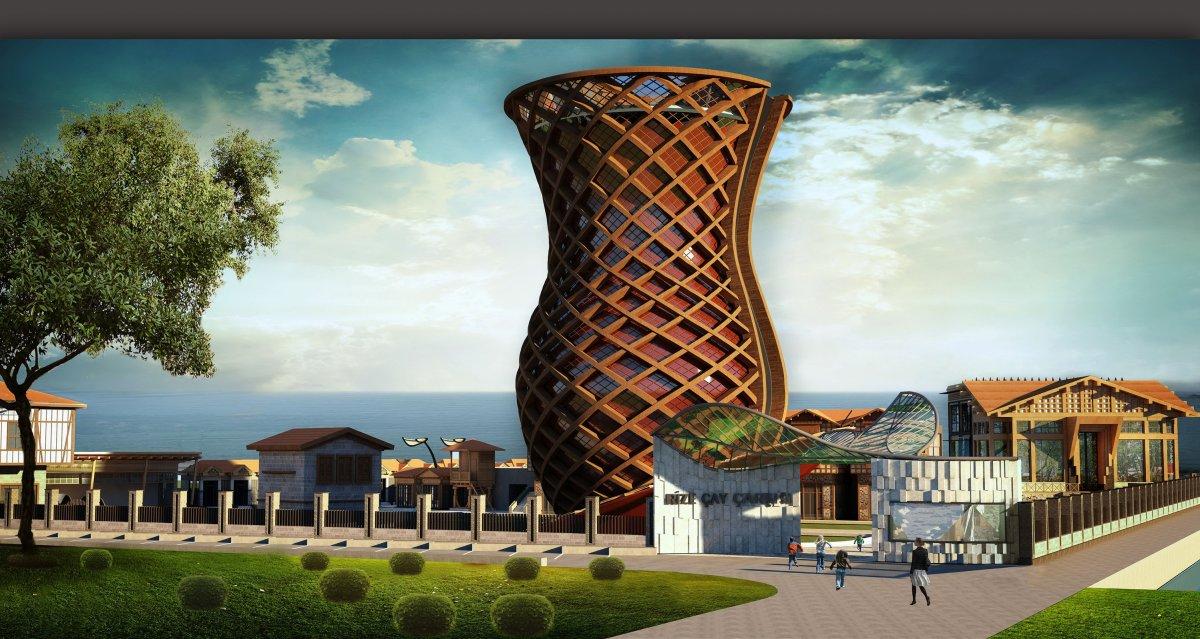 Dünyanın en büyük çay bardağı Rize'de yükseliyor