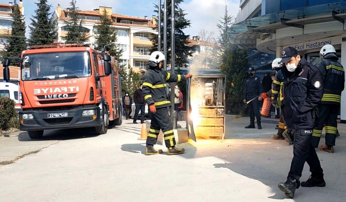 Edirne’de hastane içindeki cihazdan yangın çıktı