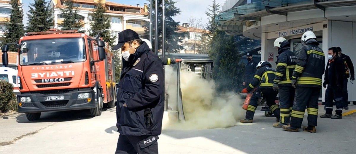 Edirne’de hastane içindeki cihazdan yangın çıktı