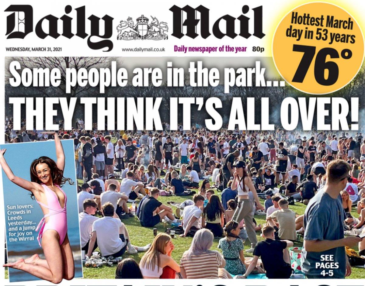 İngiltere'de parklar ve plajlar doldu