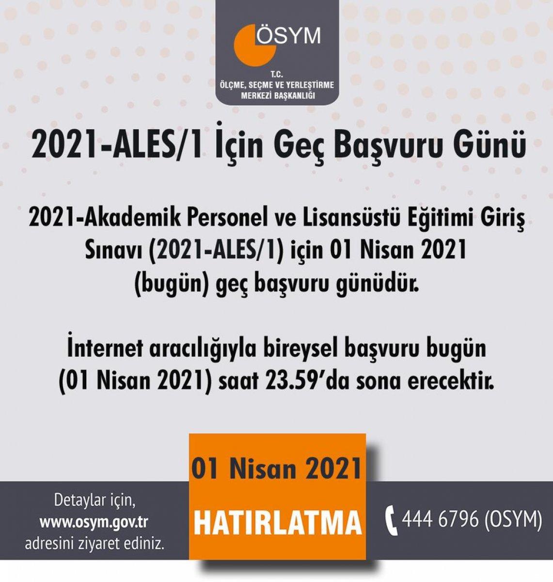 ALES geç başvuru ücreti ne kadar? 2021 ALES/1 geç başvuru ekranı