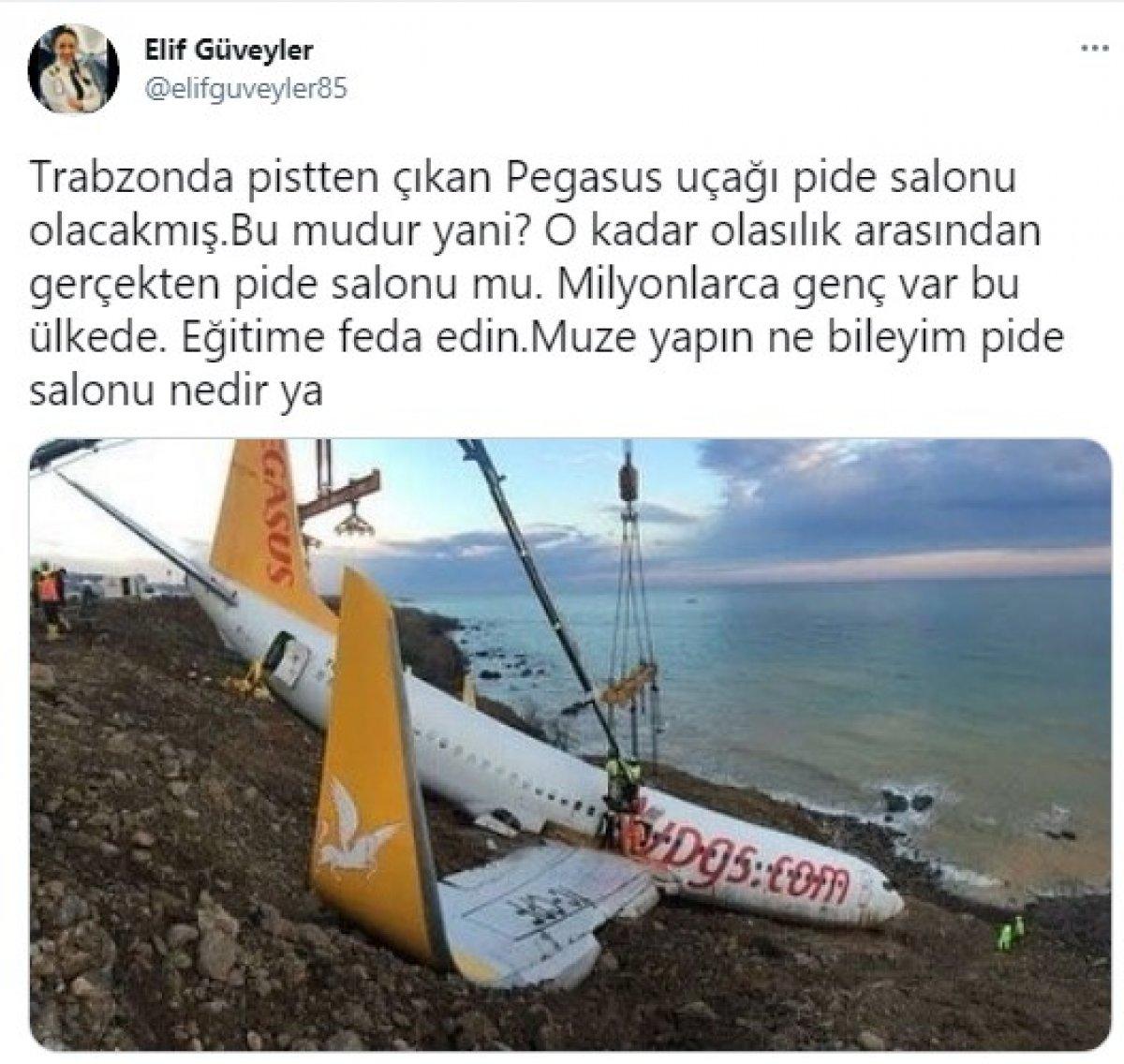 Trabzon'da pistten çıkan uçak pide salonu olacak