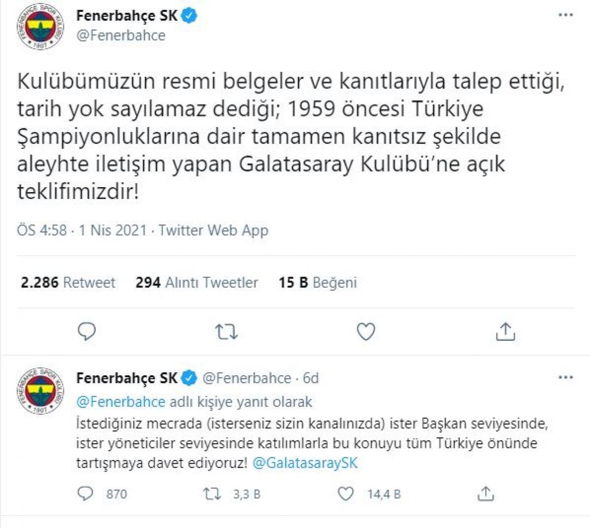Fenerbahçe'den Galatasaray'a: İsterseniz GS TV'de tartışalım