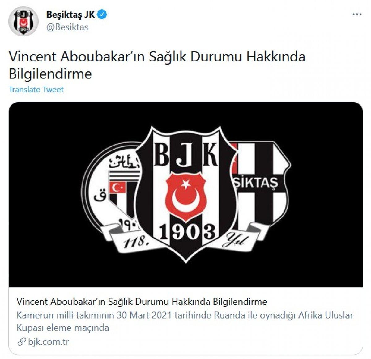 Aboubakar 2 hafta forma giyemeyecek