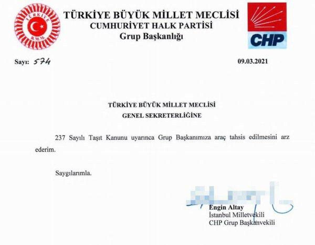 Kılıçdaroğlu'na yeni makam aracı istendi