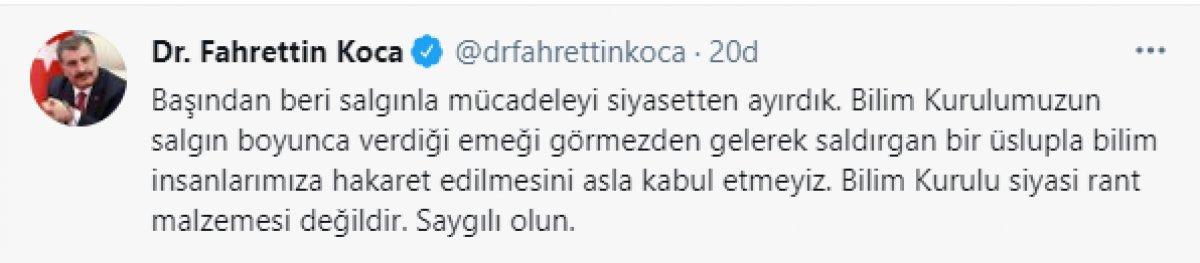 Fahrettin Koca: Bilim Kurulu siyasi rant malzemesi değildir
