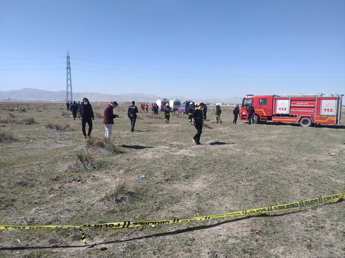 Konya'da askeri uçak düştü