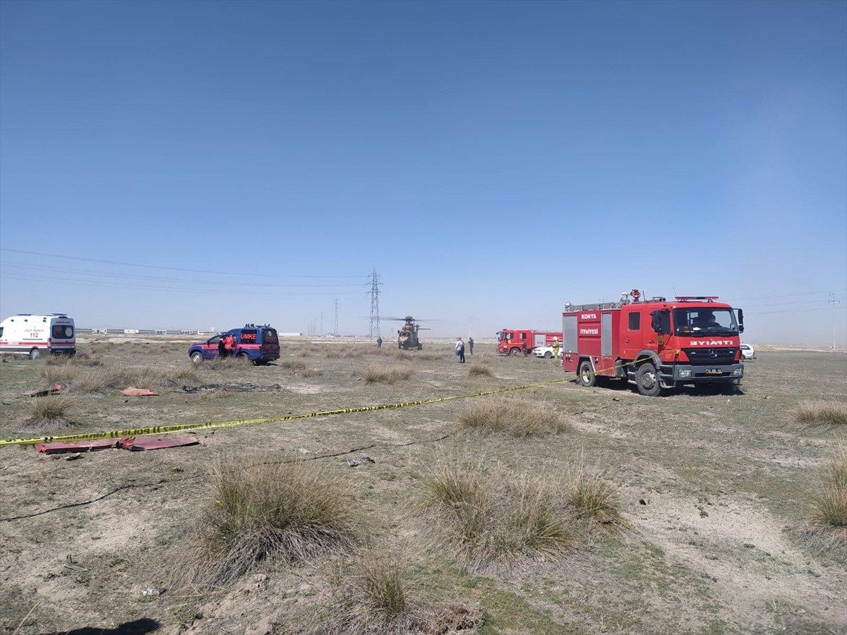 Konya'da askeri uçak düştü