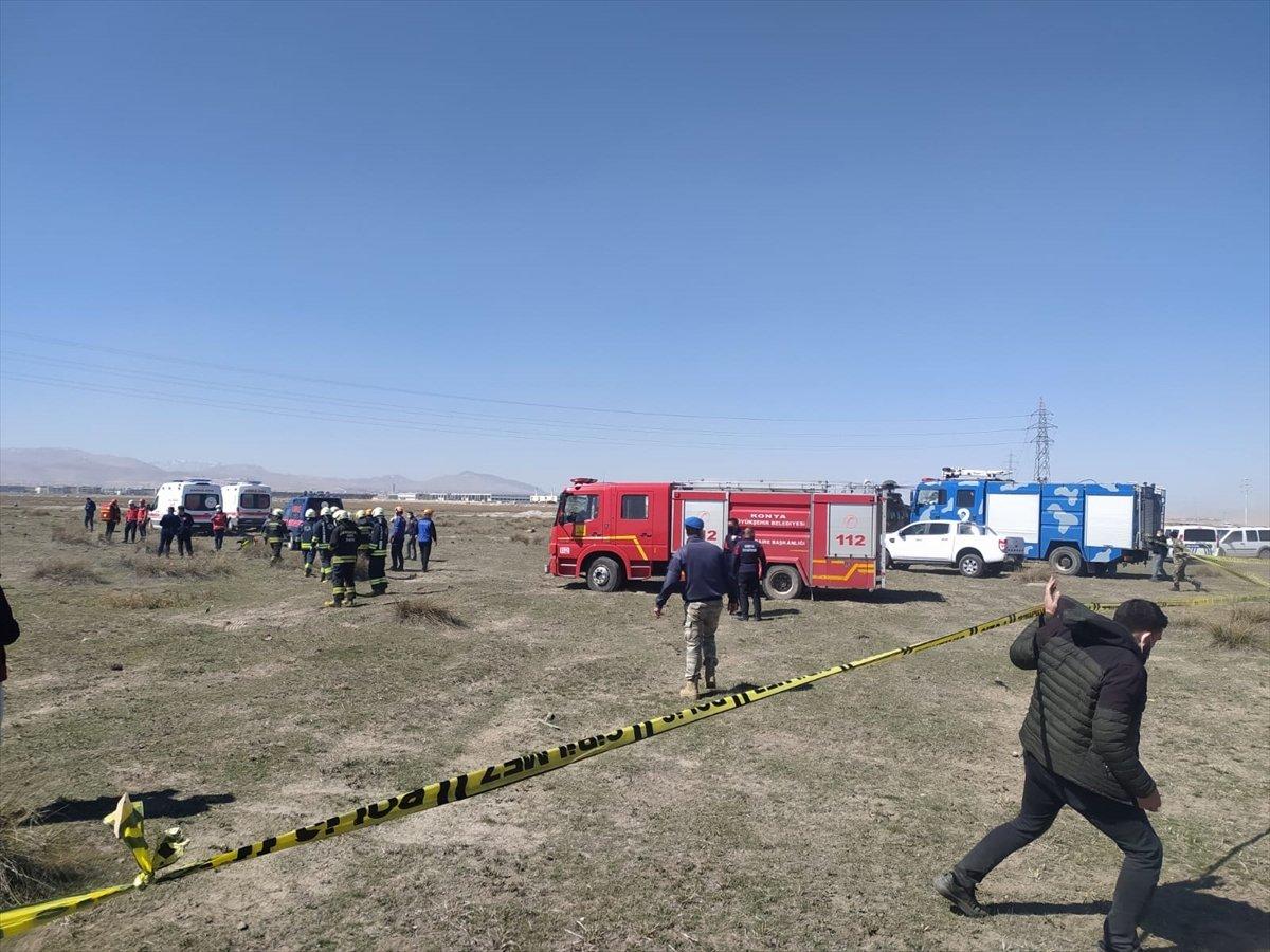 Konya'da askeri uçak düştü