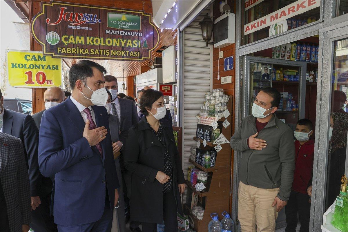 Murat Kurum: Kızılcahamam'da zarar gören esnafa destek vereceğiz