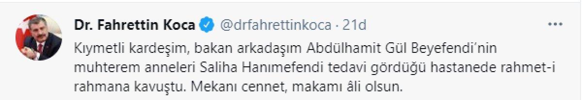 Abdulhamit Gül'ün annesi vefat etti