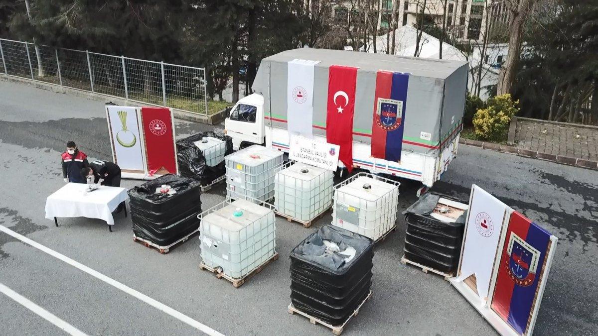 Büyükçekmece'de 9 ton asetik anhidrit ele geçirildi