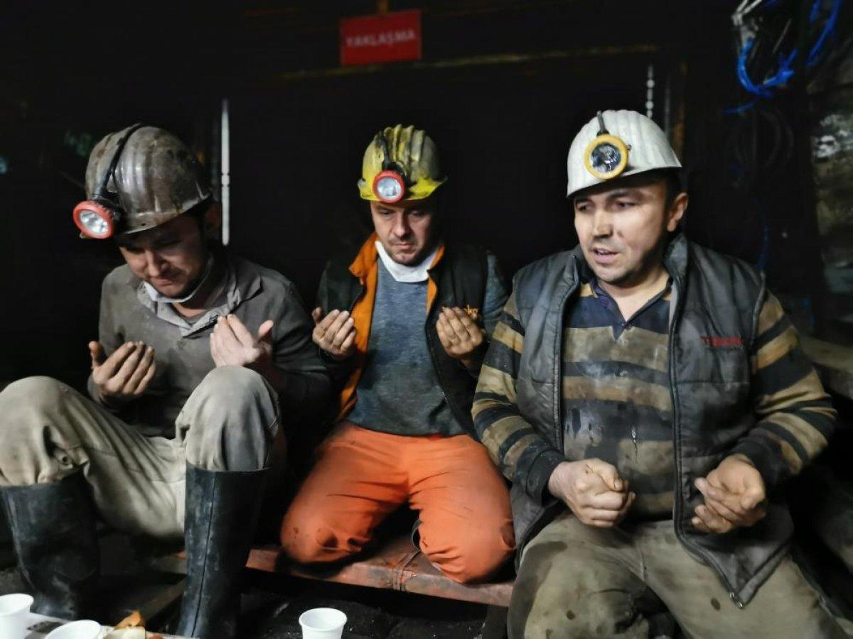 Zonguldaklı madencilerin yer altında ilk sahuru