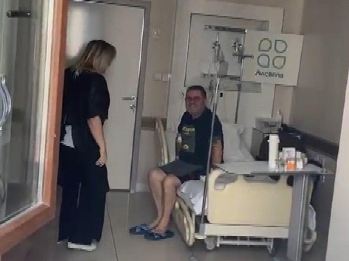 Ataşehir'de korona tedavisi gören babaya vinç sürprizi