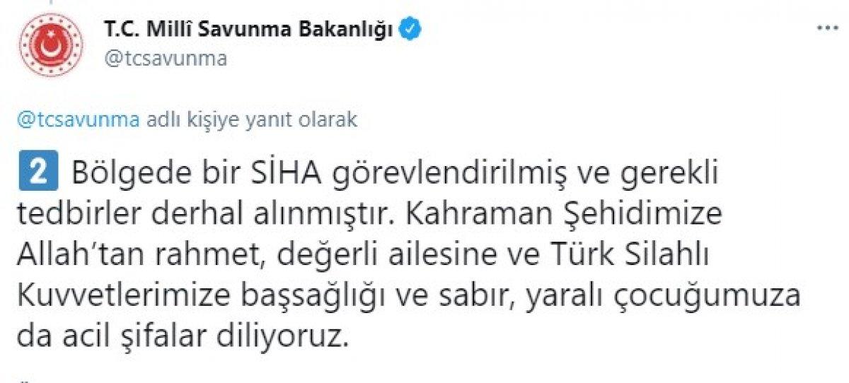 Irak'ın kuzeyindeki Başika üs bölgesinde 1 asker şehit düştü