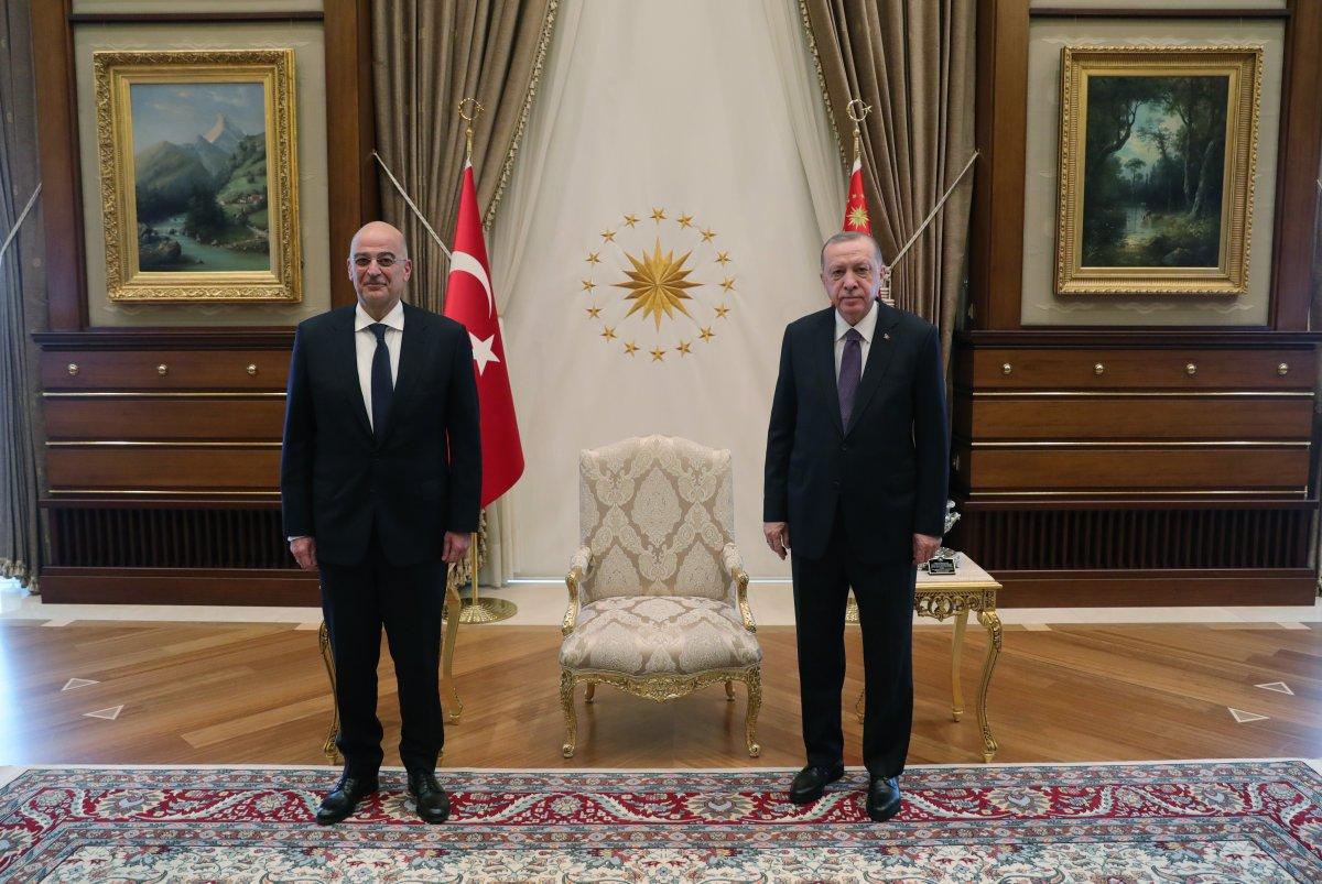 Cumhurbaşkanı Erdoğan, Yunanistan Dışişleri Bakanı Dendias'ı kabul etti
