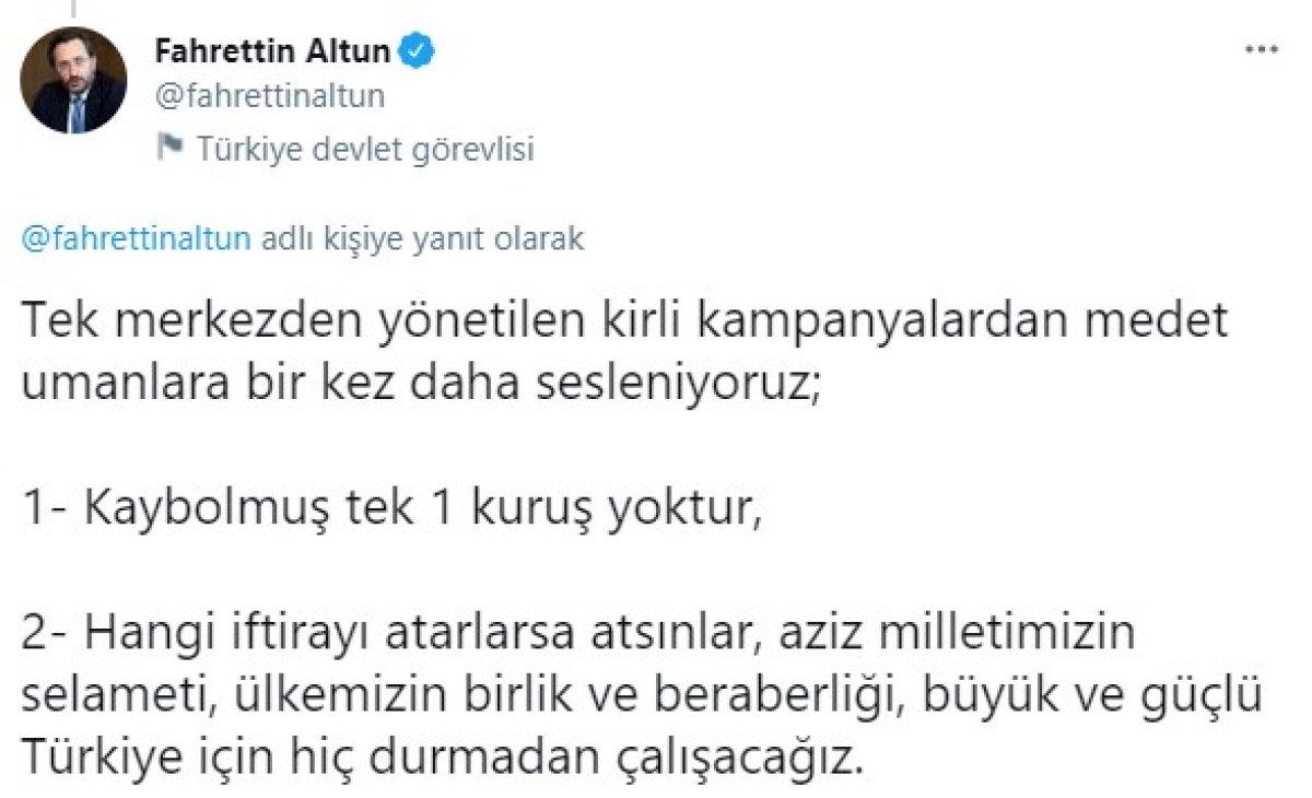 Fahrettin Altun: Kaybolmuş tek 1 kuruş yoktur