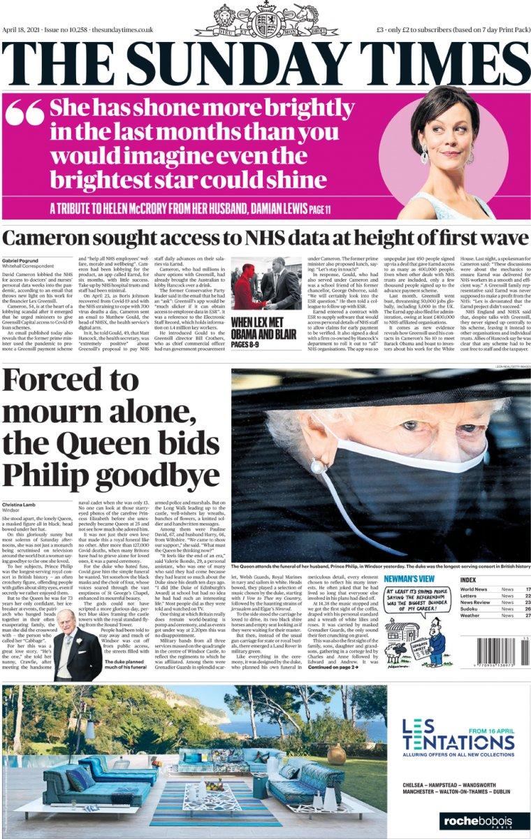 Prens Philip'in cenaze töreni İngiliz basınında