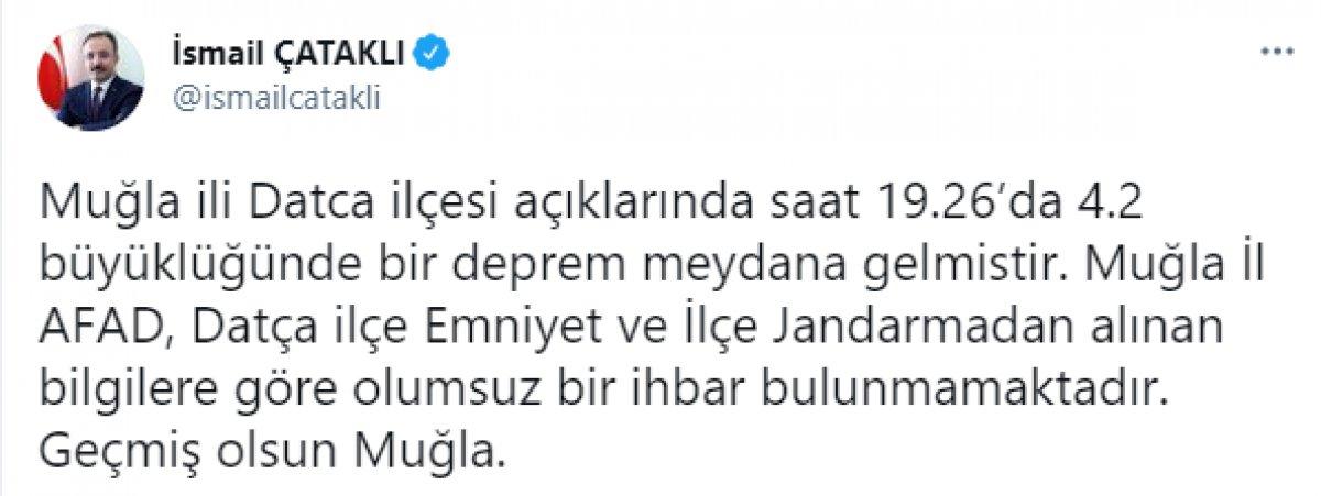 Muğla'da 4.2 büyüklüğünde deprem