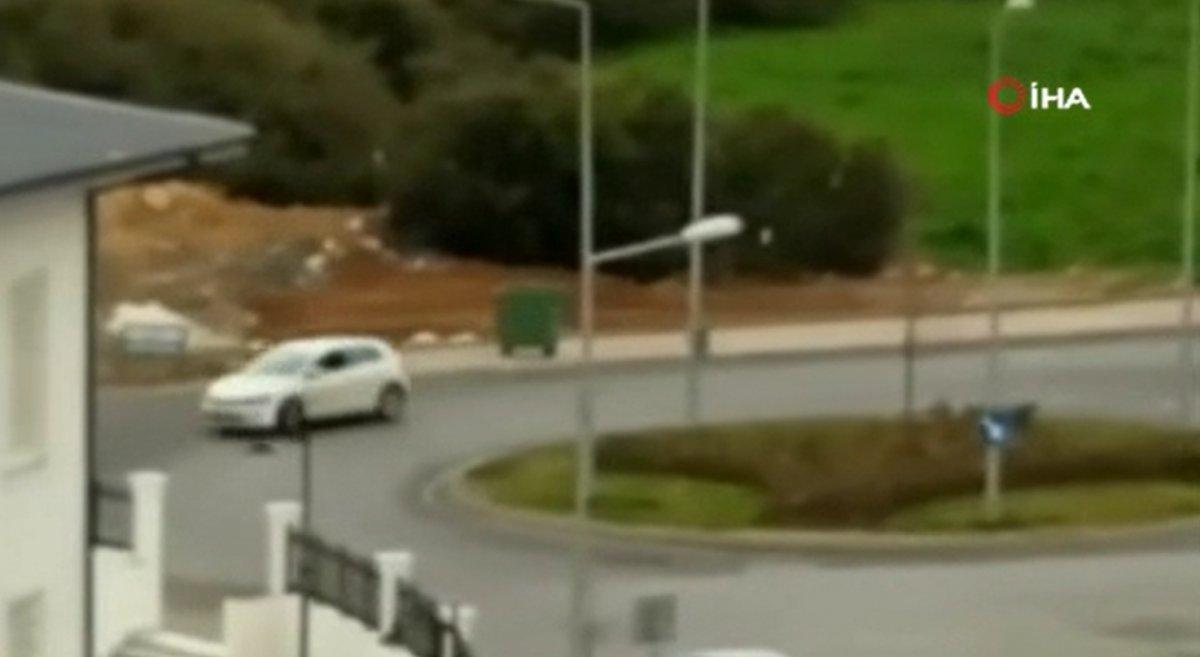 İstanbul'da gündüz vakti kavşakta drift attı