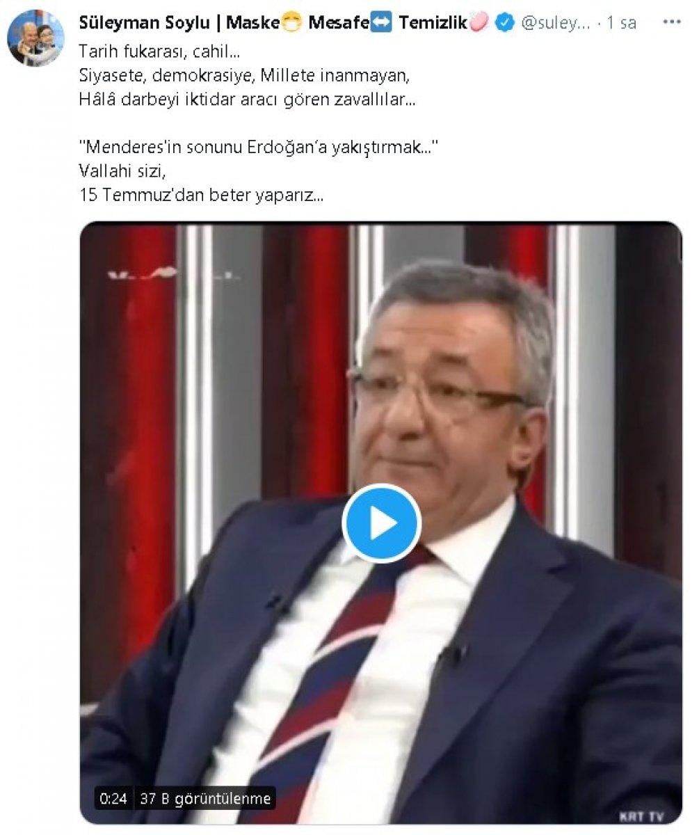 İçişleri Bakanı Soylu’dan Engin Altay'a: 15 Temmuz'dan beter ederiz