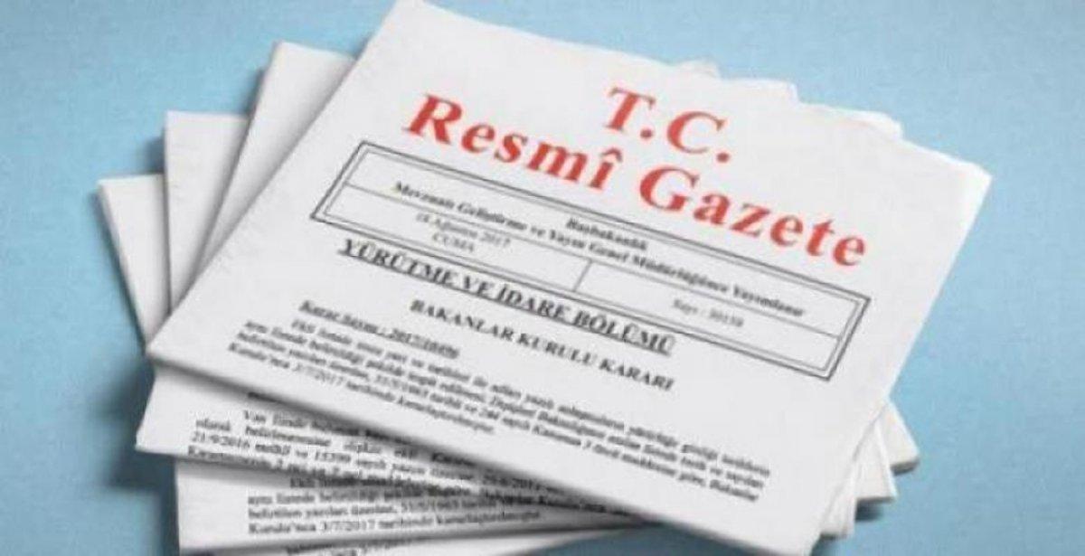Resmi Gazete'de yayınlandı