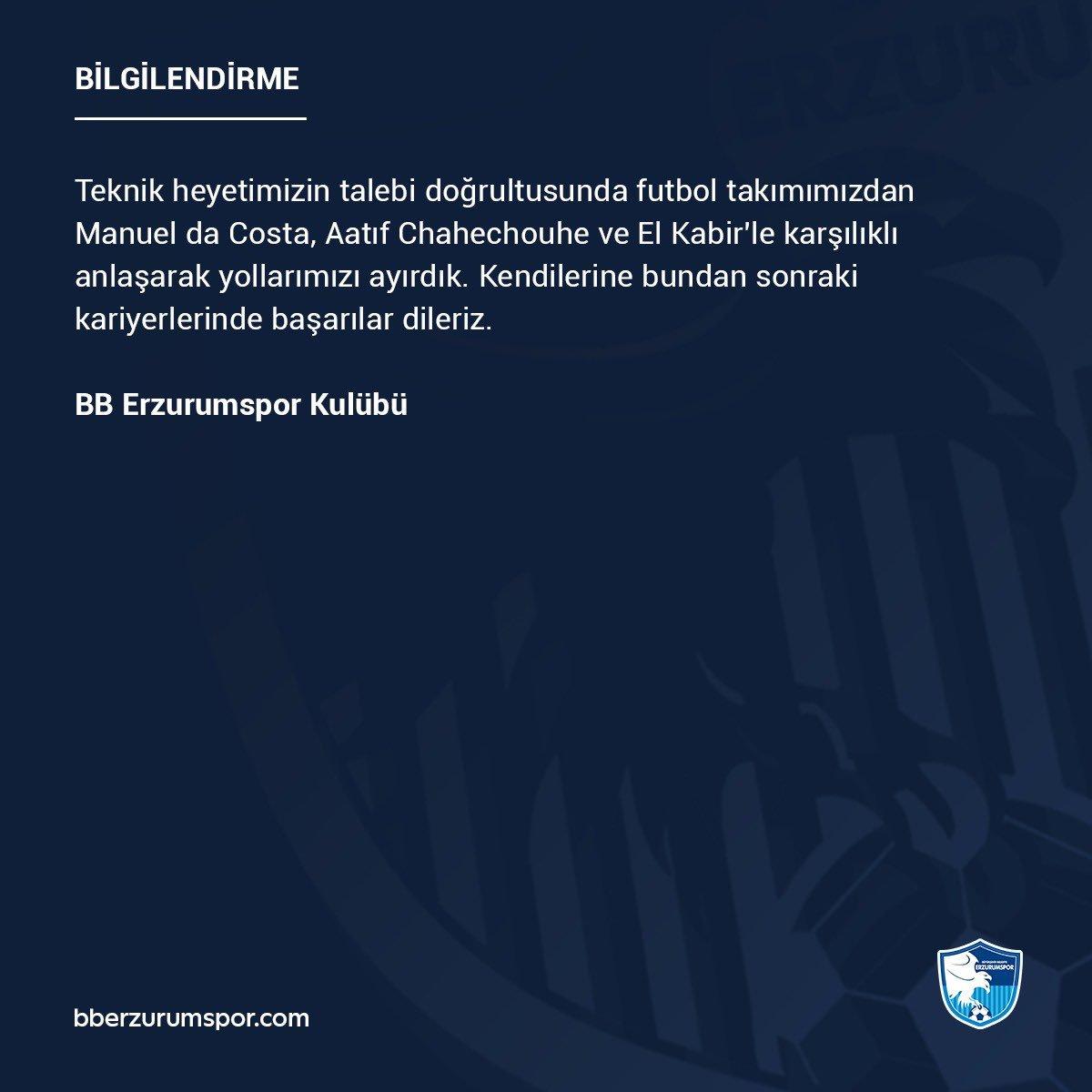 BB Erzurumspor'da 4 oyuncu gönderildi