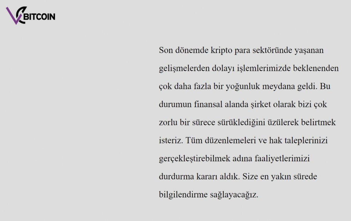 Kripto para sitesi VEBITCOIN kapandı
