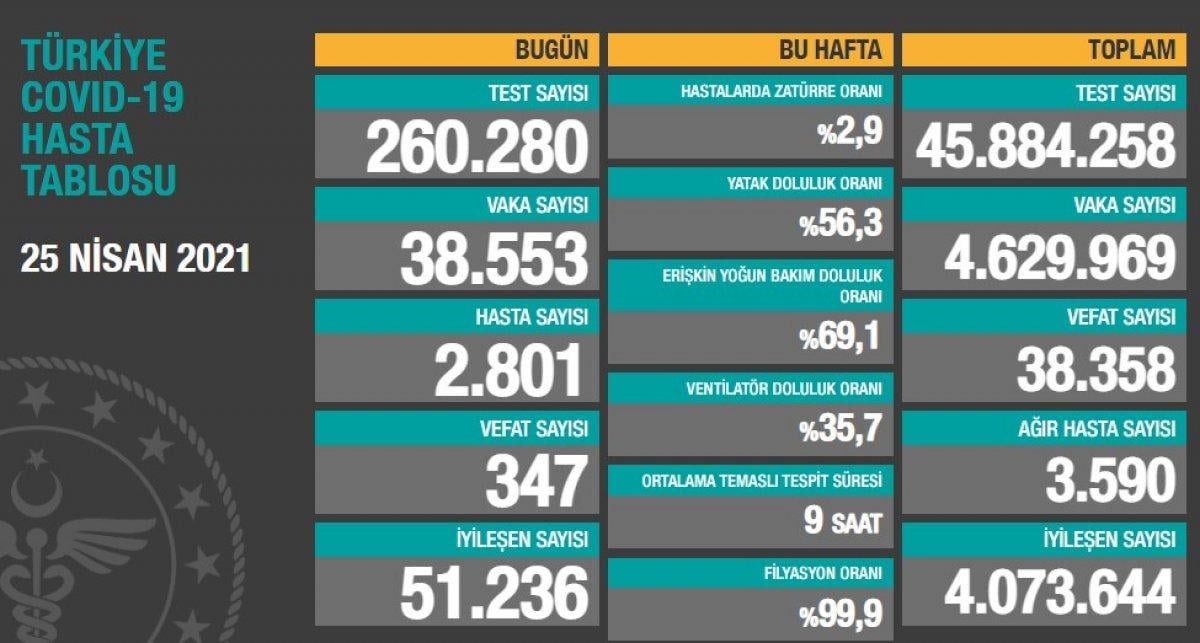 25 Nisan Türkiye'nin koronavirüs tablosu