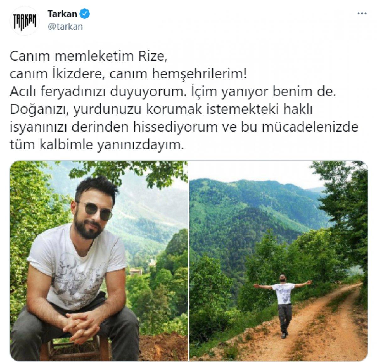 Tarkan'dan 'taş ocağı' tepkisi: İçim yanıyor