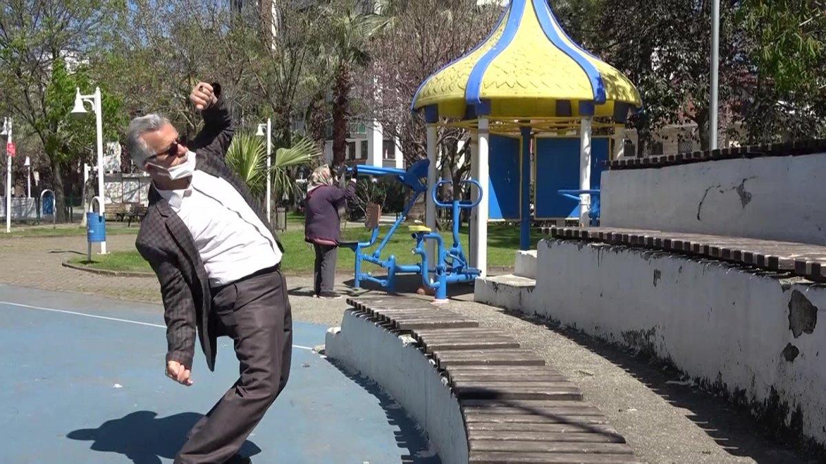 Sinop'ta yaşlılar koronavirüsten sporla korunmaya çalışıyor